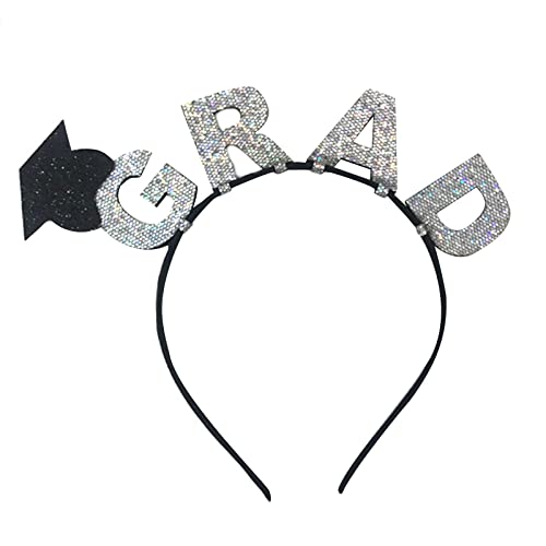 Schulstudenten Abschlusshut Kopfschmuck Glitzer Kopfbedeckung Bachelor Cap University Graduation Cap Haarreifen Abschlussfeier Stirnbänder Kindergarten von Saiyana