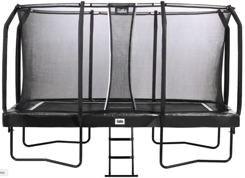 Salta First Class - rechteckig - 244 x 427cm - Schutzrand Schwarz - Komplettsystem mit hochwertigem Sicherheitsnetz und Leiter - Das Trampoline mit der ultimativen Sicherheitsausstattung und Qualität von Salta