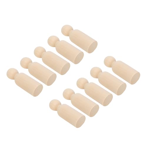 Saluaqui Holz-Malpuppen-Set Zum Basteln für Kinder – 75 Mm Große Männliche Figuren – 10 Stück Holz-Malfiguren für Kinder Zum Basteln und Basteln von Saluaqui