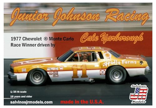 Salvinos Jr Models JJMC1977NW 1/25 Cale Yarborough #11, Junior Johnson Chevy, 1977 Modellbausatz, Modellbauzubehör, Mehrfarbig von Salvinos Jr Models