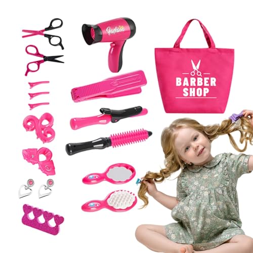 Friseur Set Friseursalon | Friseur Friseursalon Rollenspielset Kinder Mit Friseurtasche | Haartrockner Kinder Friseur Set Rollenspiel-Set | Geschenk Set für Mädchen | ab 3 Jahren von Salyeeluly