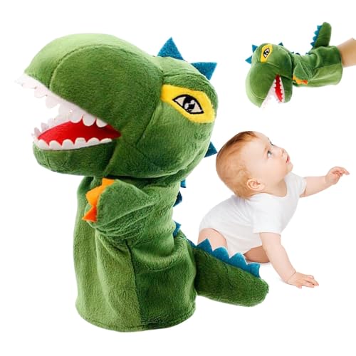 Salyeeluly Dinosaurier-Puppe, Dinosaurier-Handpuppe - Plüschpuppen Spielzeug,Plüsch-Fingerpuppen, Stofftier-Puppenspielzeug für Kinder, kreative Rollenspiel-Handpuppe von Salyeeluly