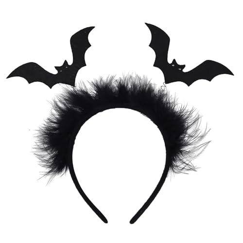 Salyeeluly Fledermaus Stirnband Halloween,Halloween Fledermaus Stirnband | Halloween Fledermaus Haarreif | Schwarzer Fledermausflügel-Haarreifen, Kostümzubehör, Halloween-Haarschmuck, gruselige von Salyeeluly