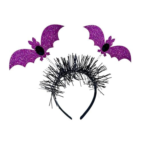 Salyeeluly Halloween Fledermaus Stirnband,Halloween Stirnband für Mädchen - Fledermaus Gothic Kinder Kopfbedeckung - Leichtes Kinder-Stirnband, stilvolle Party-Kopfbedeckung für Maskerade, Cosplay von Salyeeluly