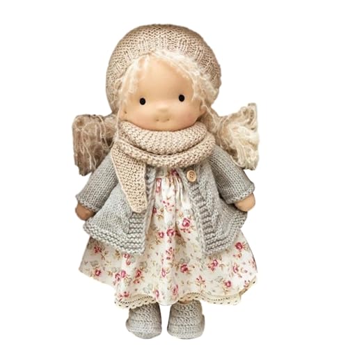 Salyeeluly Handgefertigte Waldorfpuppe | Handmade Waldorfdoll | 30cm Handgefertigte Plüschpuppe mit Kleidung | Stoffpuppe Mädchen | Weiche Stoffpuppe Babypuppe Püppchen Geschenk für Kinder von Salyeeluly