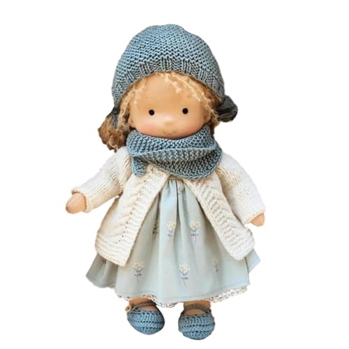 Salyeeluly Handgefertigte Waldorfpuppe | Handmade Waldorfdoll | 30cm Handgefertigte Plüschpuppe mit Kleidung | Stoffpuppe Mädchen | Weiche Stoffpuppe Babypuppe Püppchen Geschenk für Kinder von Salyeeluly