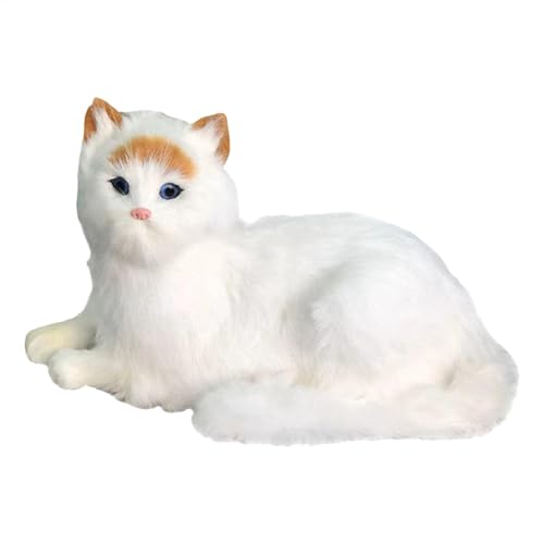 Salyeeluly Katze Kuscheltier | 28cm Simulation Katze Puppe | Realistischen Katze Plüschtier | Weiche Flauschiges Plüsch Katze Stofftierpuppe Süßes Katze Spielzeug Geburtstagsgeschenk Für Kinder von Salyeeluly