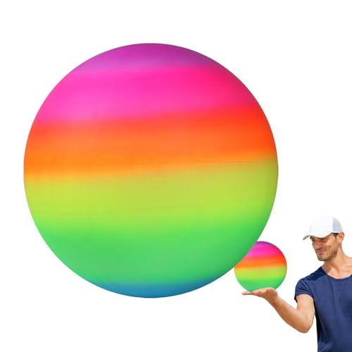 Salyeeluly Regenbogenball,Regenbogen-Hüpfball | Aufblasbare Bälle für Kinder,Sommer-Außenschwimmbad-Strand-aufblasbares Ballspielzeug, lustige Sport-Requisiten, Strand-Pool-Volleyballspiel, von Salyeeluly