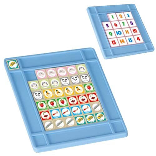 Salyeeluly Slide Number Puzzle-Spiel, Sliding Block Number Puzzle,Schiebeblockspiel - Lustiges Schiebezahlenspiel, pädagogisches Schiebeblockspiel, Farbsortier-Puzzlespielzeug für die Bildung von Salyeeluly