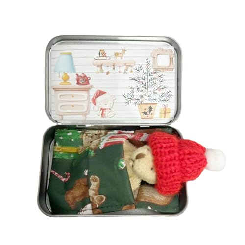 Salyeeluly Taschenbär, Kleine Taschenbär-Umarmung - Weiches Stoffpuppenspielzeug - Taschenbär-Umarmungskarten-Set, Plüsch-Weihnachtsbärenspielzeug, Weihnachtspuppen-Plüschtiere für Kinder von Salyeeluly