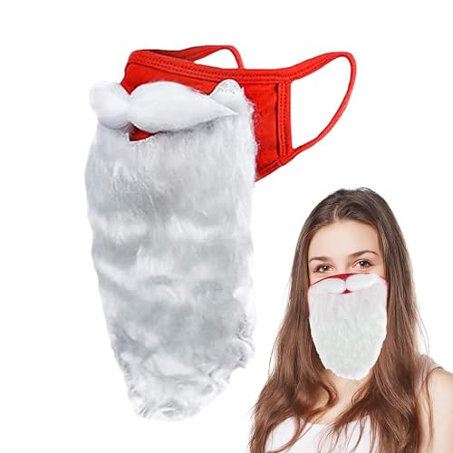 Salyeeluly Weihnachtsbart-Gesichtsbedeckung, Weihnachtsmann-Gesichtsmaske | Lustige Weihnachtsmann-Masken-Gesichtsbedeckung | Weihnachtsmütze Weihnachtsmann-Kostüm, Cosplay-Maske für Kinder und von Salyeeluly