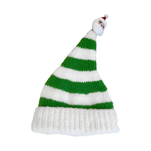 Salyeeluly Weihnachtsmütze, Weihnachtsstrickmütze - Weihnachtsmütze Beanie - Weihnachtsmützen, warme, lustige Weihnachtsmannmütze, weihnachtliche Winter-Plüschmütze für Kinder von Salyeeluly