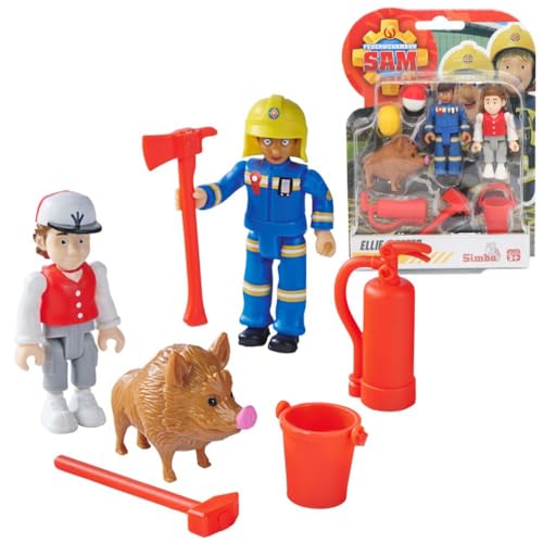 Sam Fireman Ellie, Peter, Wildschwein | Spiel-Figuren Set | Feuerwehrmann Sam, 90130 von Sam Fireman