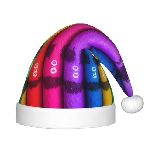 Bunte Buntstifte, Weihnachtsmütze, klassische Weihnachtsmann- und Neujahrsparty-Kopfbedeckung, perfekt für Feiertage, Halloween Bunte Buntstifte, Weihnachtsmütze, klassische Weihnachtsmann- und Neujahrsparty-Kopfbedeckung, perfekt für Feiertage, Halloween von SamLng