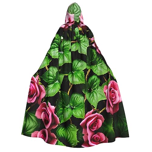 Floral Rose Ivy with Leaves Spring Hooded Cloak for Adults - Ideal for Cosplay, Christmas, Maskerade, Halloween, Easter Carnival Parties von SamLng