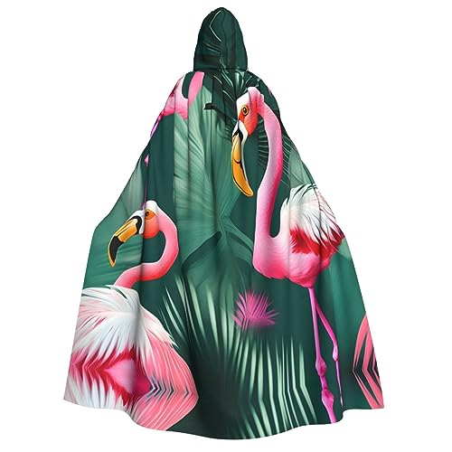 Palmblatt und Flamingos Paar Kapuzenumhang für Erwachsene - Ideal für Cosplay, Weihnachten, Maskerade, Halloween, Ostern Karneval Partys von SamLng