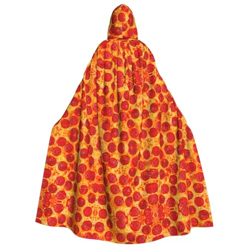 SamLng 3D Pizza Pepperoni Kapuzenumhang für Erwachsene - Unisex Perfekt für Cosplay, Weihnachten, Halloween, Ostern, Karneval, Maskerade von SamLng