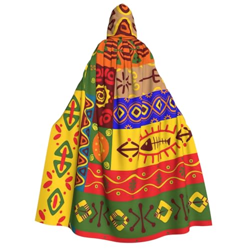 SamLng African National Patterns Hooded Cloak for Adults - Ideal for Cosplay, Christmas, Maskerade, Halloween, Easter Carnival Parties von SamLng