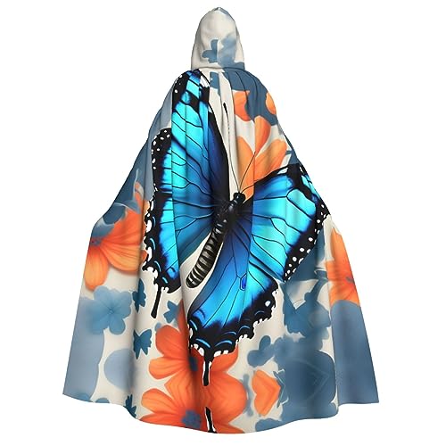 SamLng Blauer Schmetterling Kapuzenumhang für Erwachsene - Ideal für Cosplay, Weihnachten, Maskerade, Halloween, Ostern Karneval Partys von SamLng