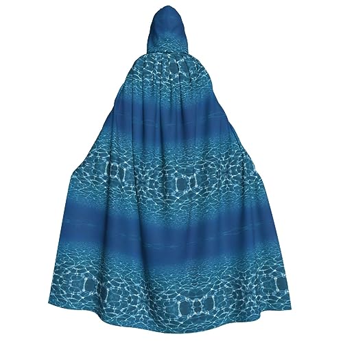 SamLng Blue Deep Ocean Kapuzenumhang für Erwachsene, Unisex, perfekt für Cosplay, Weihnachten, Halloween, Ostern, Karneval, Maskerade von SamLng