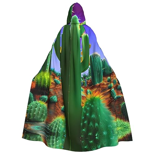 SamLng Cactus Desert Hooded Cloak for Adults - Ideal for Cosplay, Christmas, Maskerade, Halloween, Easter Carnival Parties von SamLng