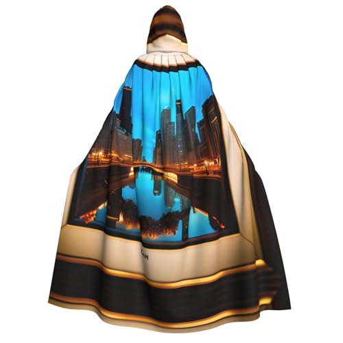 SamLng Chicago Reflected Hooded Cloak for Adults - Ideal for Cosplay, Christmas, Maskerade, Halloween, Easter Carnival Parties von SamLng