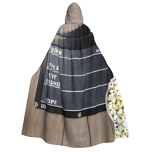 SamLng Cinema Movie Clapboard and Popcorn Hooded Cloak for Adults - Ideal for Cosplay, Christmas, Maskerade, Halloween, Easter Carnival Parties von SamLng