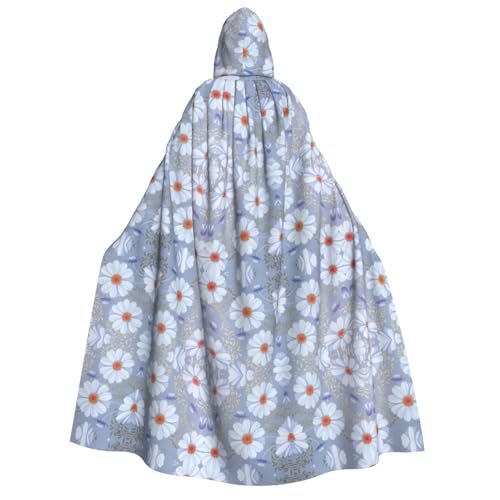 SamLng Daisy Blue Kapuzenumhang für Erwachsene - Unisex Perfekt für Cosplay, Weihnachten, Halloween, Ostern, Karneval, Maskerade von SamLng