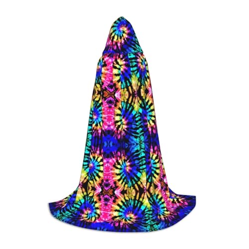 SamLng Exotic Tribe Tie Dye Style Kapuzenumhang für Teenager - Rollenspiel Kostüm Umhang - Perfekt für Weihnachten, Halloween, Karneval Party von SamLng