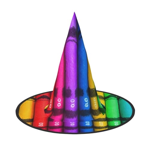 SamLng Farbige Buntstifte, Halloween-Hexenhut für Erwachsene, Partyhut für Maskerade, Karneval, Cosplay, spitzes Horn SamLng Farbige Buntstifte, Halloween-Hexenhut für Erwachsene, Partyhut für Maskerade, Karneval, Cosplay, spitzes Horn von SamLng