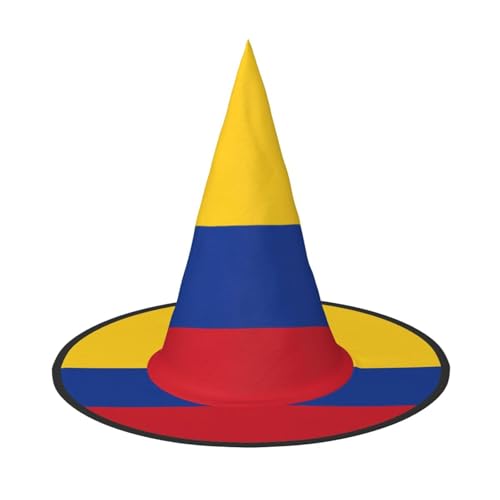 SamLng Flagge Kolumbien Halloween Hexenhut für Erwachsene Partyhut für Maskerade Karneval Cosplay Spitze Horn Dekoration Kappe SamLng Flagge Kolumbien Halloween Hexenhut für Erwachsene Partyhut für Maskerade Karneval Cosplay Spitze Horn Dekoration Kappe von SamLng
