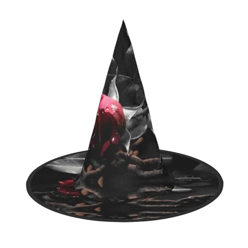 SamLng Gothic Black Roses Adult Halloween Hut - Vielseitiger Hexenhut Kostüm Zubehör für Partys, Maskerade, Cosplay & Dekorationen von SamLng