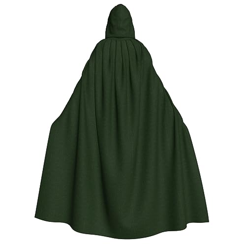 SamLng Hunter Green Floral Petals Pattern Hooded Cloak for Adults - Unisex Perfect for Cosplay, Christmas, Halloween, Easter, Carnival, Masquerade von SamLng