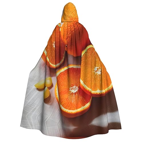 SamLng Kapuzenumhang mit frischer Orangenfrucht für Erwachsene - ideal für Cosplay, Weihnachten, Maskerade, Halloween, Ostern, Karnevalspartys von SamLng