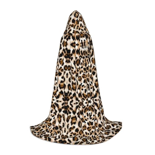 SamLng Leopard Kapuzenumhang für Teenager - Rollenspiel Kostüm Umhang - Perfekt für Weihnachten, Halloween, Karneval Party von SamLng