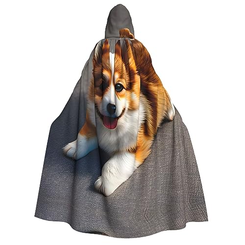 SamLng Lustiger Corgi Butt Braun Kapuzenumhang für Erwachsene - Ideal für Cosplay, Weihnachten, Maskerade, Halloween, Ostern Karneval Partys von SamLng