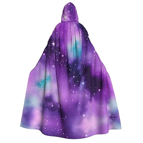 SamLng Magic Galaxy Sky Purple Hooded Cloak for Adults - Ideal for Cosplay, Christmas, Maskerade, Halloween, Easter Carnival Parties von SamLng