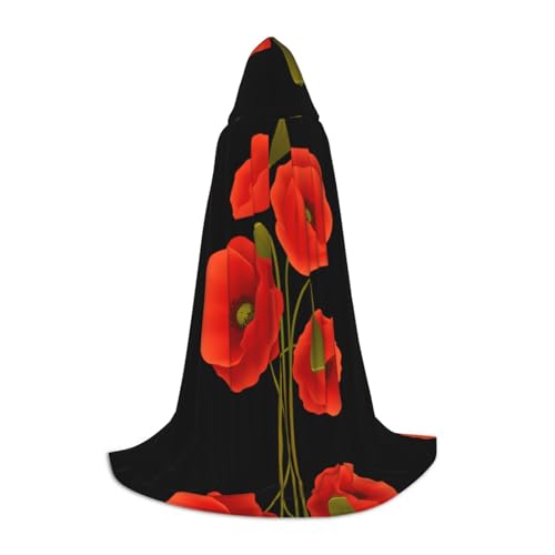 SamLng Mohnblumen-Umhang mit Kapuze, Rollenspiel-Kostüm für Teenager, geeignet für Cosplay, Weihnachten, Halloween, Ostern, Karneval SamLng Mohnblumen-Umhang mit Kapuze, Rollenspiel-Kostüm für Teenager, geeignet für Cosplay, Weihnachten, Halloween, Ostern, Karneval von SamLng