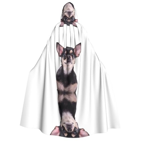 SamLng Niedlicher Chihuahua-Umhang mit Kapuze für Erwachsene, Unisex, perfekt für Cosplay, Weihnachten, Halloween, Ostern, Karneval, Maskerade von SamLng