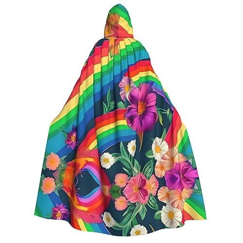 SamLng Regenbogen Blumen Kapuzenumhang für Erwachsene - Ideal für Cosplay, Weihnachten, Maskerade, Halloween, Ostern Karneval Partys von SamLng