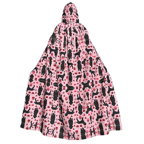 SamLng Rosa Pudel Hunde Kapuzenumhang für Erwachsene - Unisex Perfekt für Cosplay, Weihnachten, Halloween, Ostern, Karneval, Maskerade von SamLng