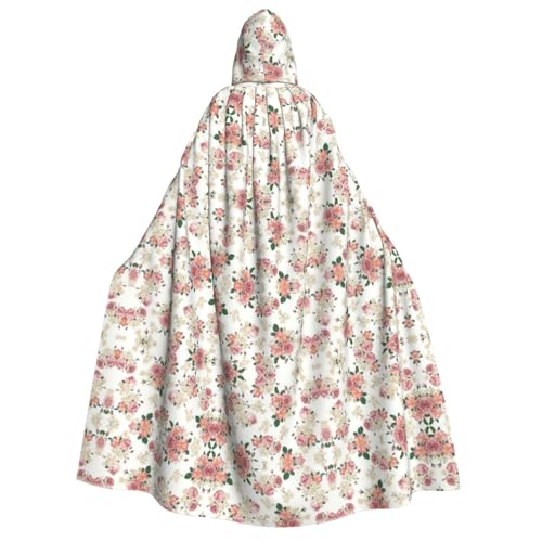 SamLng Rosen-Blume mit Blättern, Kapuzenumhang für Erwachsene, Unisex, perfekt für Cosplay, Weihnachten, Halloween, Ostern, Karneval, Maskerade von SamLng