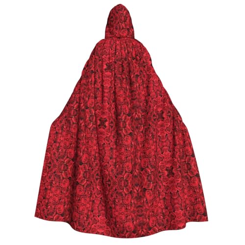 SamLng Rote Rose Kapuzenumhang für Erwachsene, Unisex, perfekt für Cosplay, Weihnachten, Halloween, Ostern, Karneval, Maskerade von SamLng