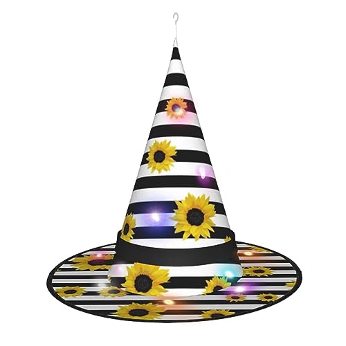 SamLng Stilvolle Sonnenblumen Hexenhut Zubehör - Frauen Halloween Maskerade Cosplay Verkleiden für Party, Weihnachten & Festliche Anlässe von SamLng