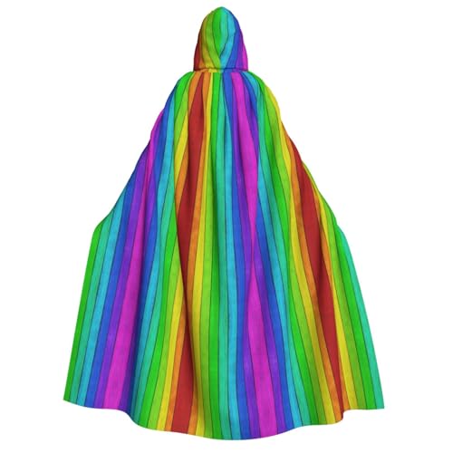 SamLng Umhang mit Kapuze aus regenbogenfarbenem Holzhintergrund für Erwachsene, Unisex, perfekt für Cosplay, Weihnachten, Halloween, Ostern, Karneval, Maskerade von SamLng