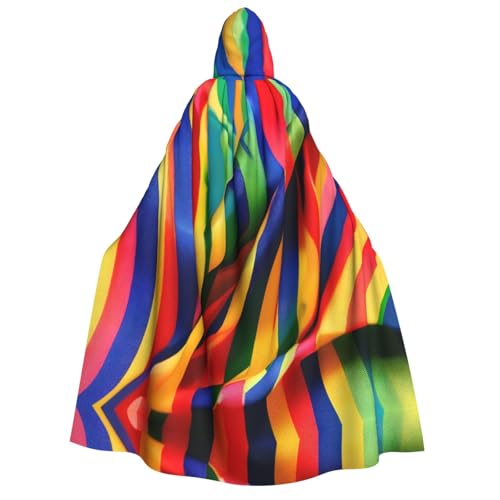 SamLng Umhang mit Kapuze in Regenbogenfarben für Erwachsene – ideal für Cosplay, Weihnachten, Maskerade, Halloween, Ostern, Karnevalspartys von SamLng