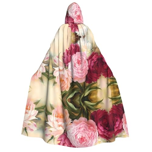 SamLng Umhang mit Kapuze und Pfingstrosenblüten, für Erwachsene, Damen, Herren, Rollenspiel-Kostüm, perfekt für Halloween, Ostern, Karneval und Partys SamLng Umhang mit Kapuze und Pfingstrosenblüten, für Erwachsene, Damen, Herren, Rollenspiel-Kostüm, perfekt für Halloween, Ostern, Karneval und Partys von SamLng