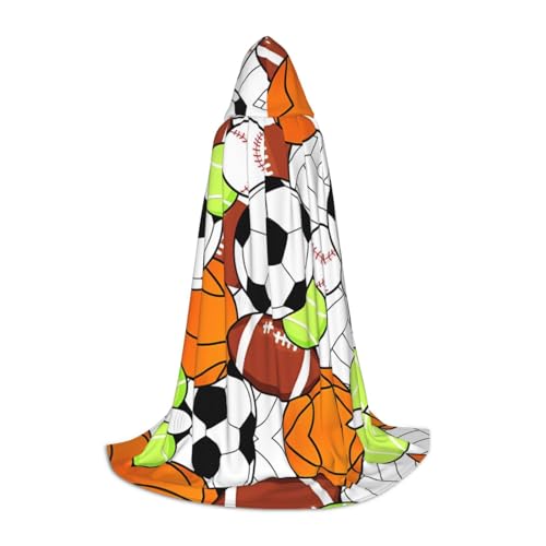 SamLng Verschiedene Sportbälle Kapuzenumhang - Rollenspiel-Kostüm für Teenager, geeignet für Cosplay, Weihnachten, Halloween, Ostern, Karneval SamLng Verschiedene Sportbälle Kapuzenumhang - Rollenspiel-Kostüm für Teenager, geeignet für Cosplay, Weihnachten, Halloween, Ostern, Karneval von SamLng