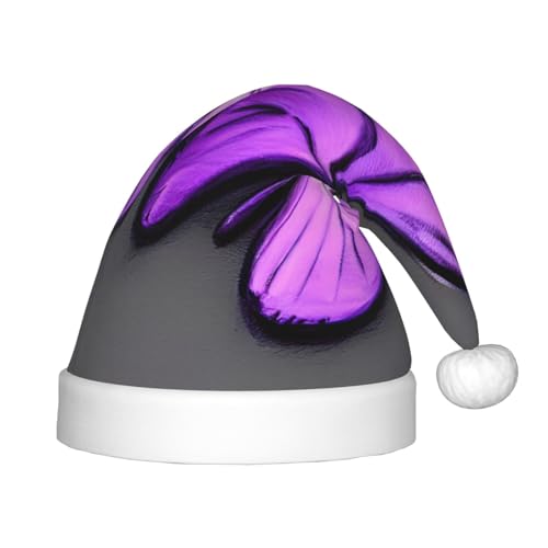 SamLng Violette Schmetterlings-Weihnachtsmütze, warme Weihnachtsmütze, perfekt für Weihnachten, Neujahrsparty, Festival, idealer Kopfschmuck für Kinder von 4–12 Jahren von SamLng