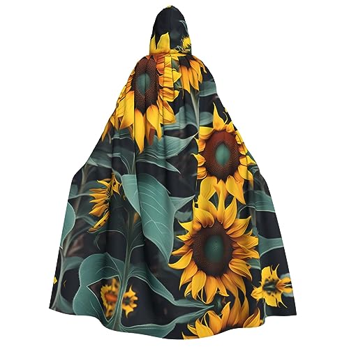 SamLng Wild Flower Sonnenblumen Kapuzenumhang für Erwachsene - Ideal für Cosplay, Weihnachten, Maskerade, Halloween, Ostern Karneval Partys von SamLng